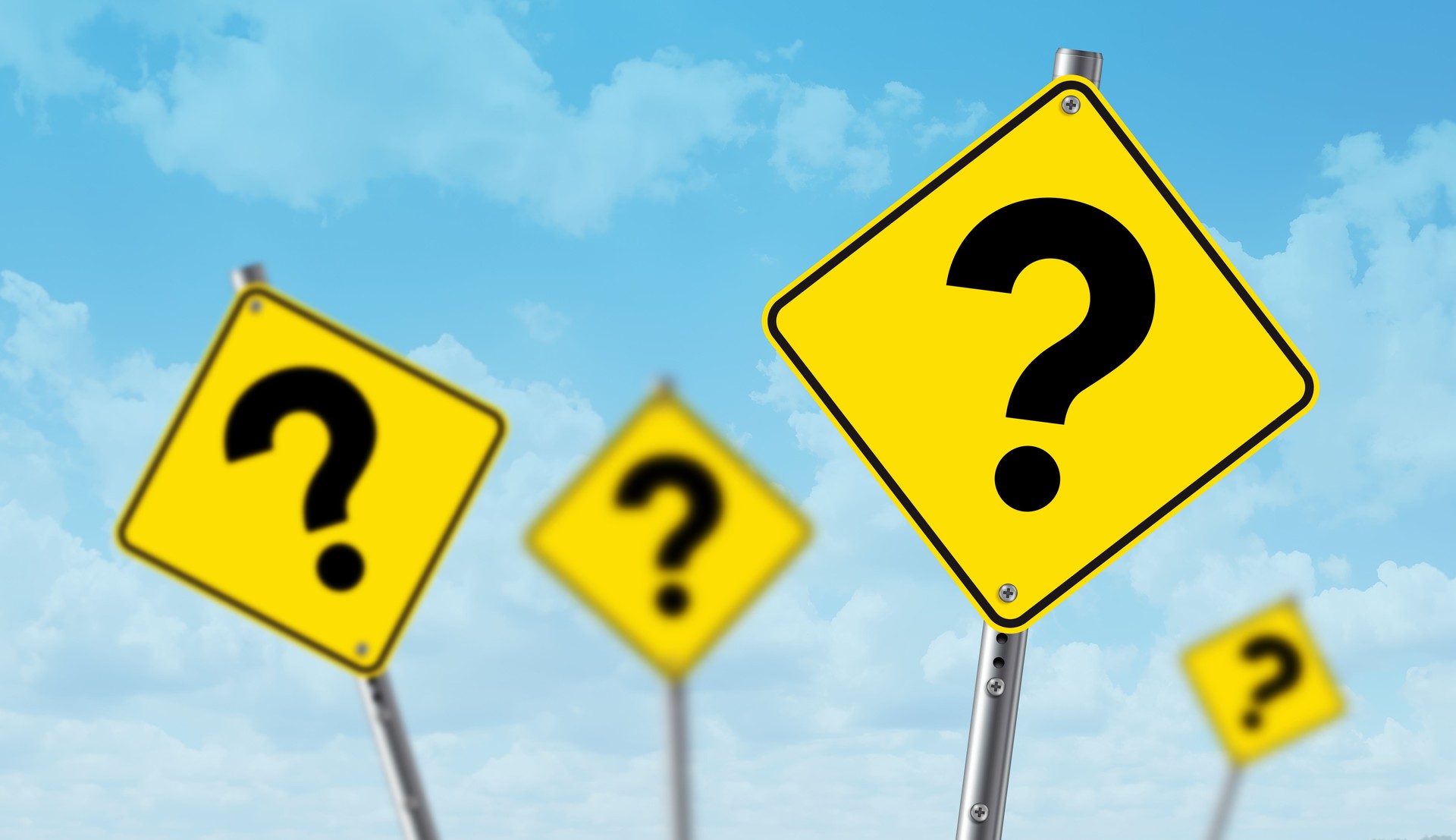 Uncertainty Ahead Question Mark Signs